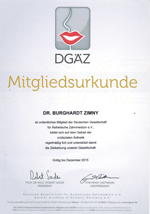 Mitgliedsurkunde DGI Dr. Burghardt Zimny