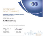 Dr Kathrin Zimny 31th Annual Meeting European Academy of Esthetic Dentistry